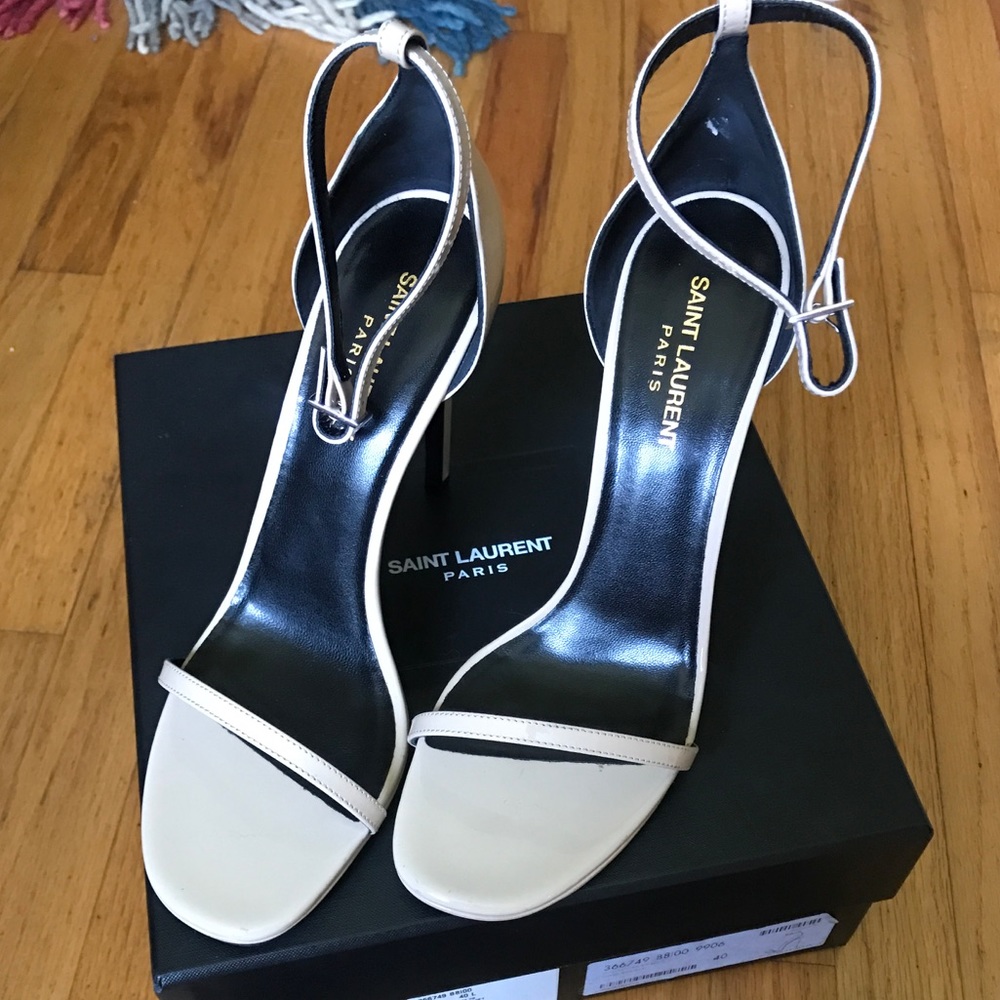 NIB AUTH. SAINT LAURENT NUDE JANE SANDAL SZ 40 - Picture 5 of 7